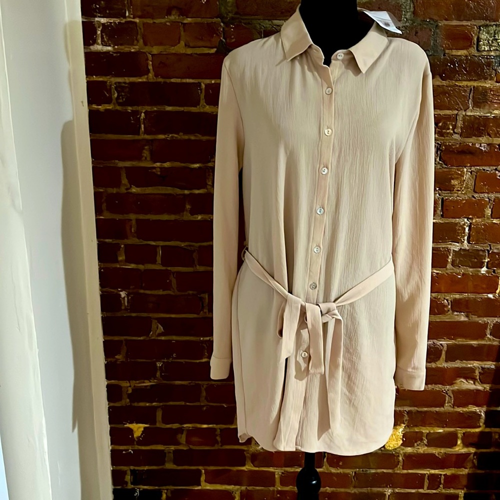 Forever 21 Blouse Dress Beige/Tan size large